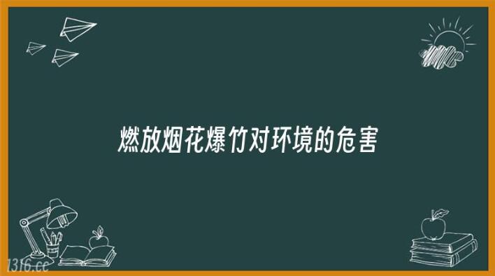 燃放烟花爆竹对环境的危害有哪些