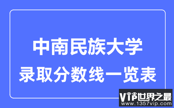 2023年高考多少分能上中南民族大学？附各省录取分数线