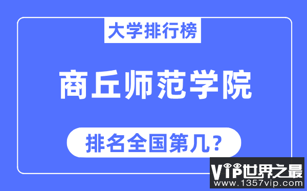 商丘师范学院排名全国第几,2023年最新全国排名多少