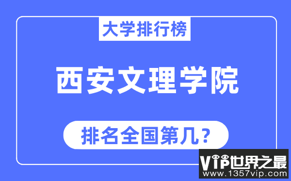 西安文理学院排名全国第几,2023年最新全国排名多少