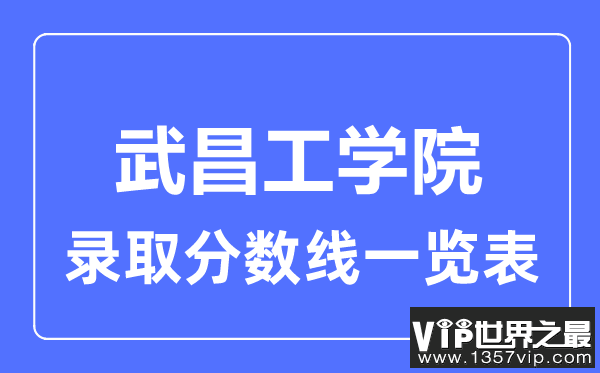 2023年高考多少分能上武昌工学院？附各省录取分数线