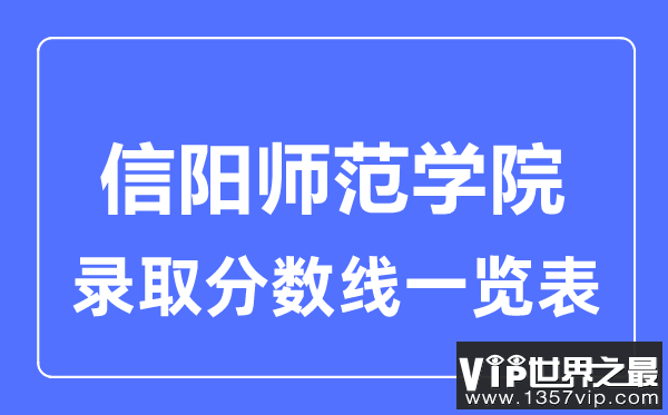 2023年高考多少分能上信阳师范学院？附各省录取分数线