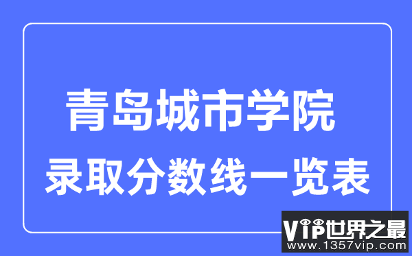 2023年高考多少分能上青岛城市学院？附各省录取分数线