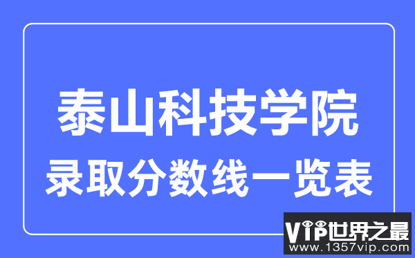 2023年高考多少分能上泰山科技学院？附各省录取分数线