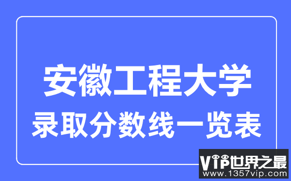 2023年高考多少分能上安徽工程大学？附各省录取分数线