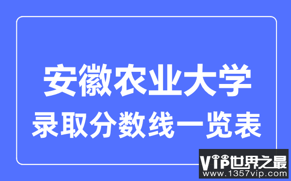 2023年高考多少分能上安徽农业大学？附各省录取分数线