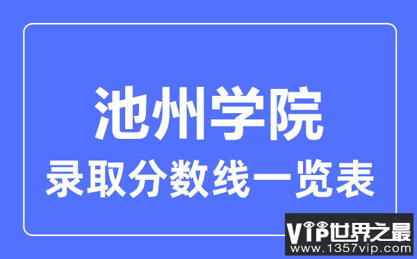 2023年高考多少分能上池州学院？附各省录取分数线