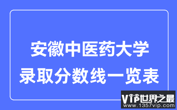 2023年高考多少分能上安徽中医药大学？附各省录取分数线