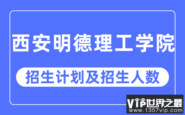 2023年西安明德理工学院各省招生计划及各专业招生人数是多少