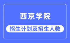 2023年西京学院各省招生计划及各专业招生人数