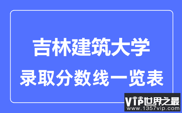 2023年高考多少分能上吉林建筑大学？附各省录取分数线