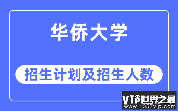 2023年华侨大学各省招生计划及各专业招生人数是多少