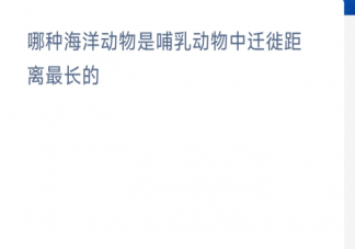 哪种海洋动物是哺乳动物中迁徙距离最长的 神奇海洋10月12日答案